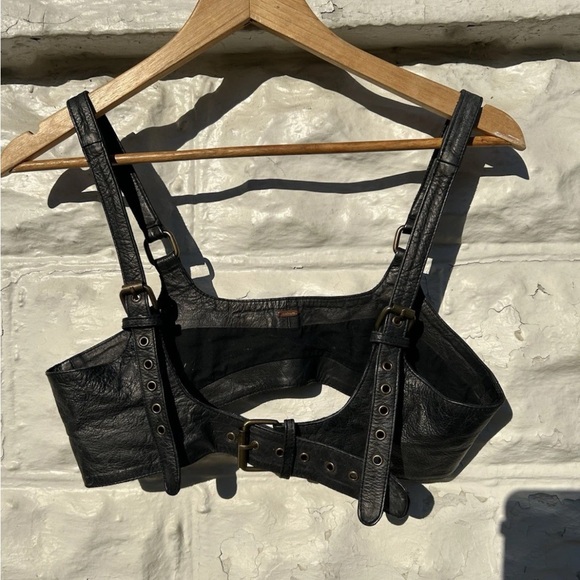 Free People Black Leather Rebel Harness Belt - Picture 10 of 13